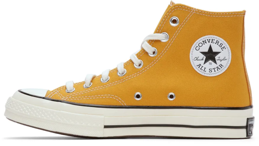 Yellow Logo High-Top Sneakers