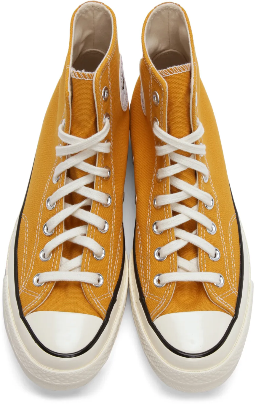 Yellow Logo High-Top Sneakers