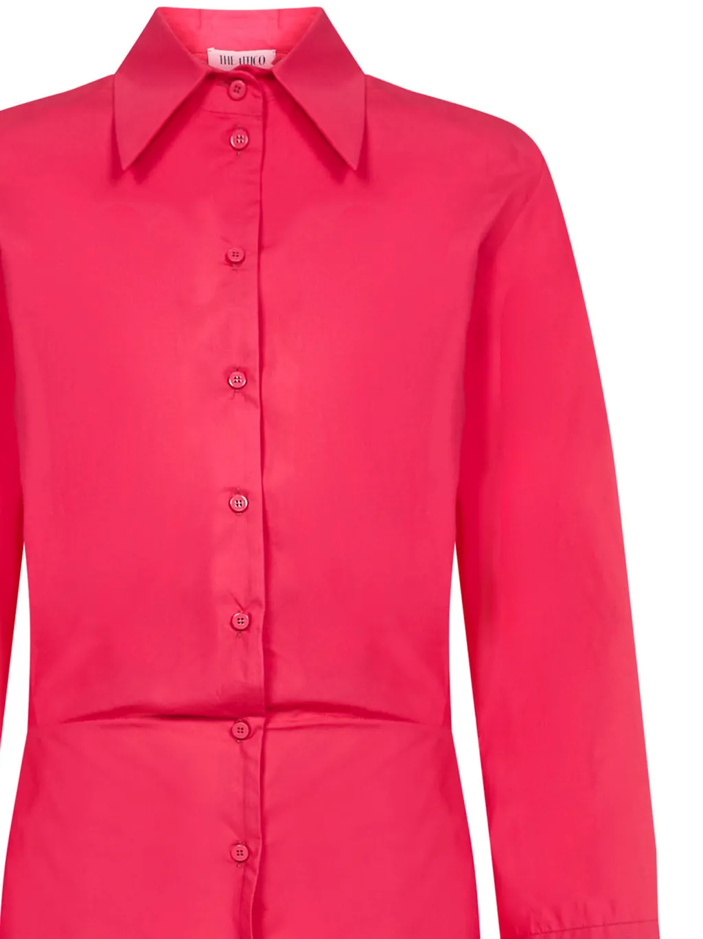 Wide-Sleeve Cotton Shirt Dress