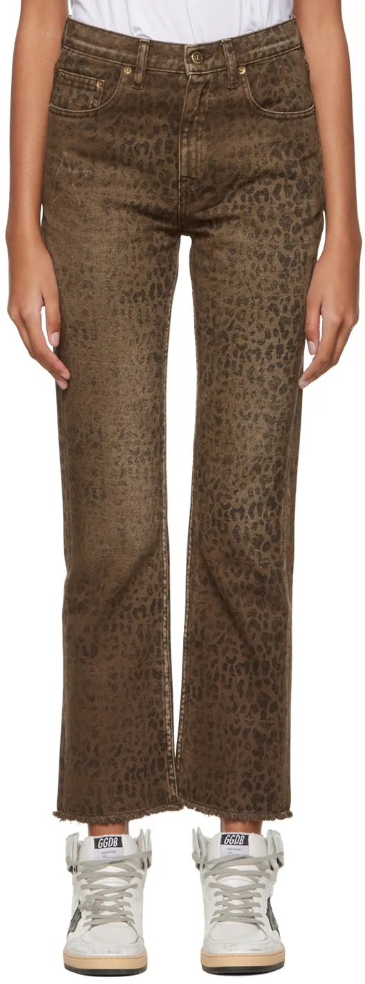 Golden Goose Deluxe Brand Leopard Printed Flared Jeans