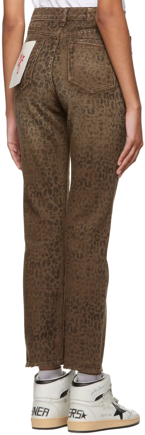 Golden Goose Deluxe Brand Leopard Printed Flared Jeans