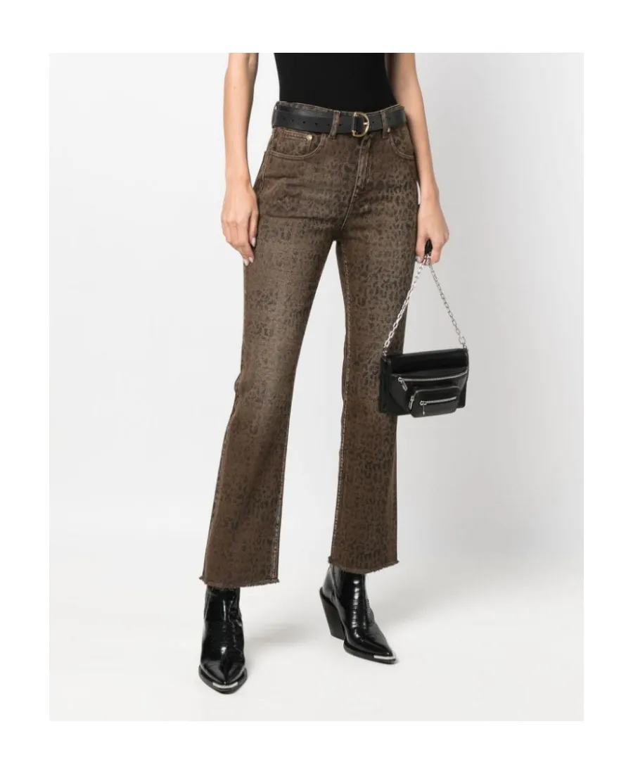 Golden Goose Deluxe Brand Leopard Printed Flared Jeans