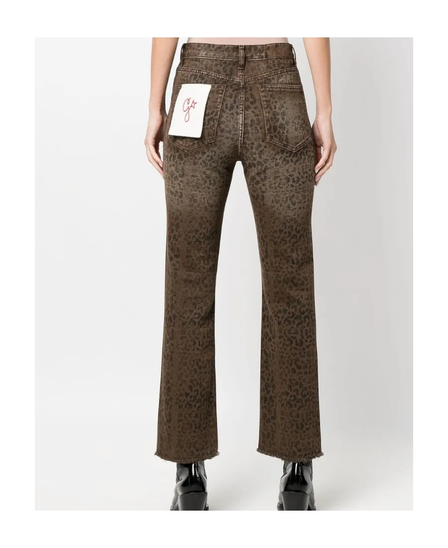 Golden Goose Deluxe Brand Leopard Printed Flared Jeans