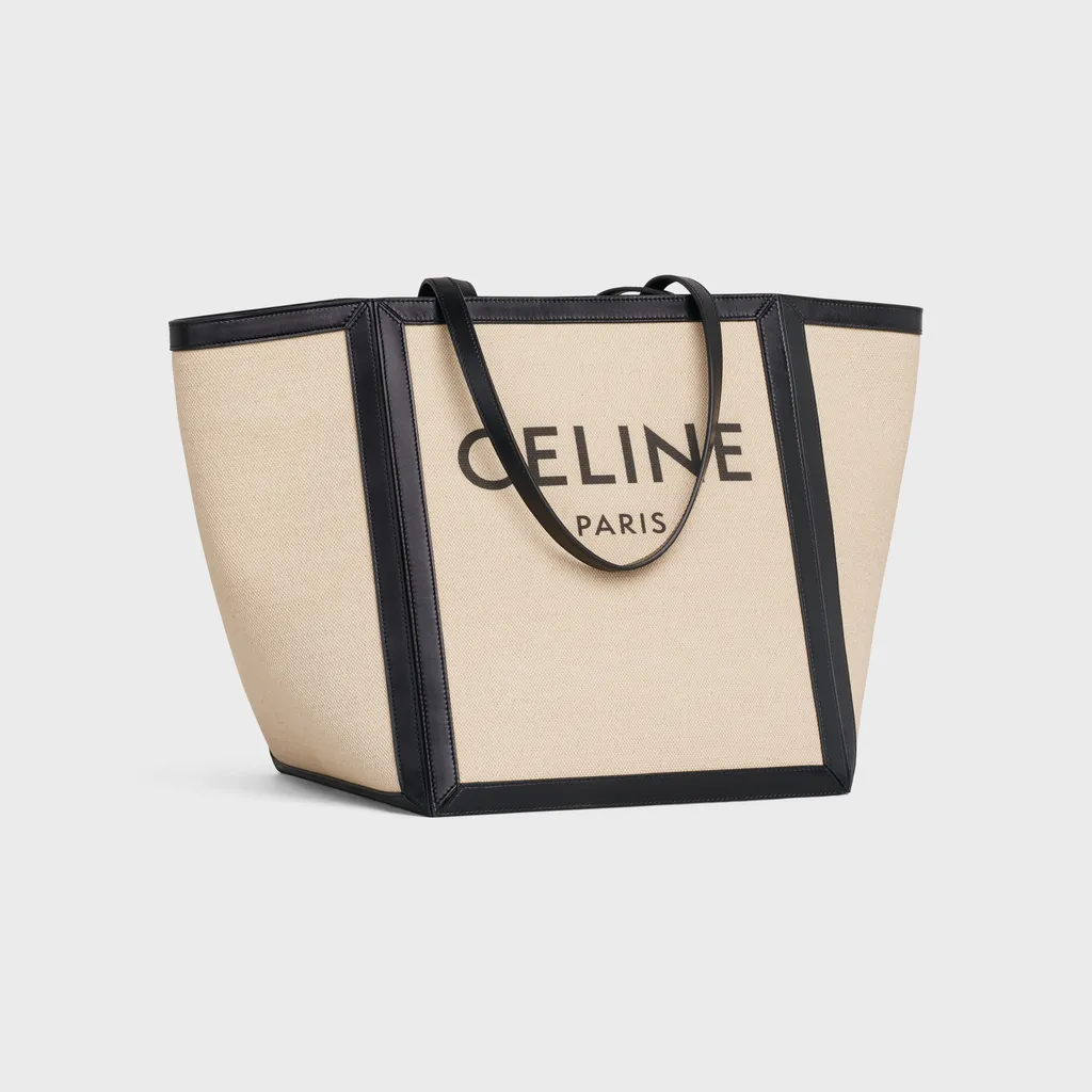 Large Square In Textile With Celine Print & Calfskin