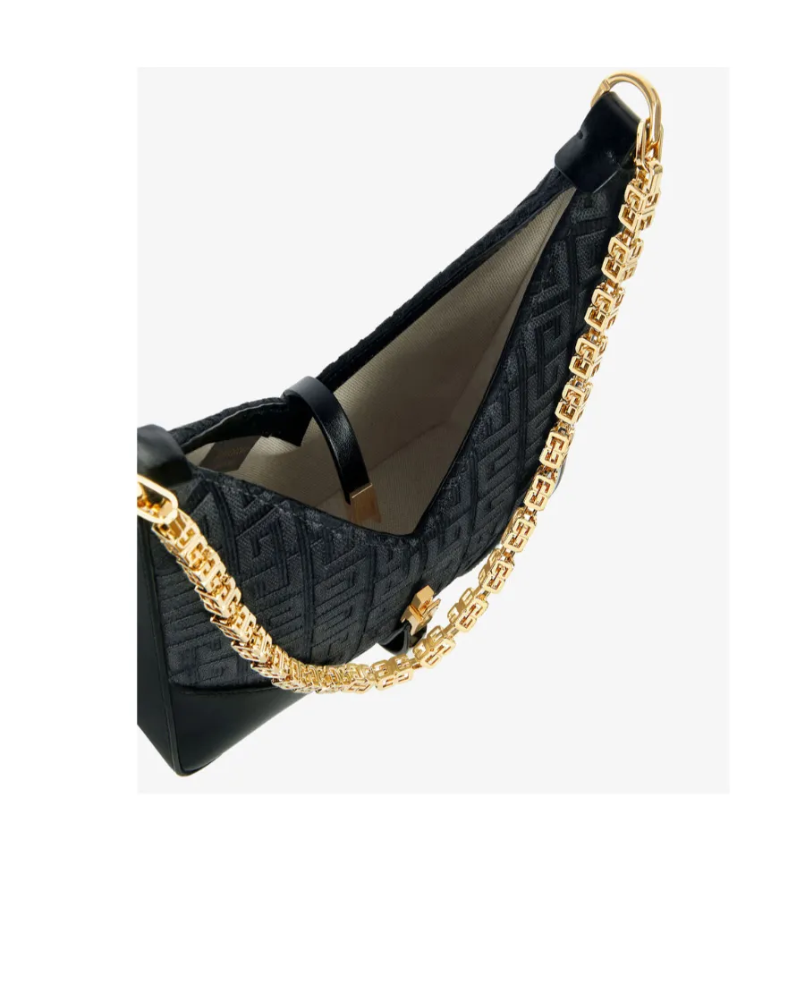 Mini Cut Out Bag In 4G Embroidered Canvas With Chain