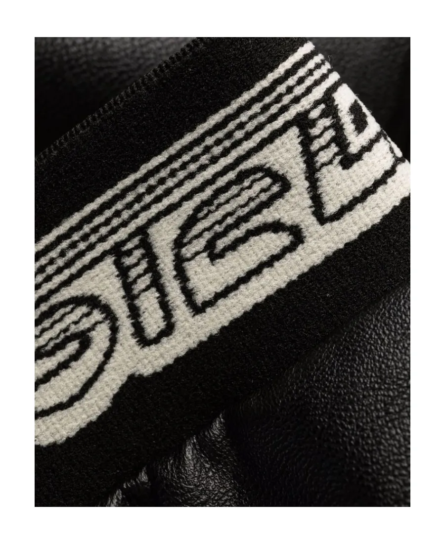 Logo-Waistband Faux-Leather Culottes