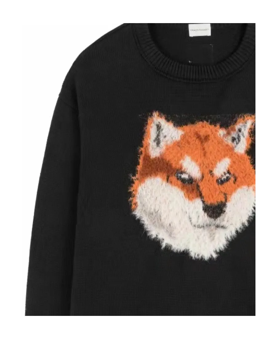 Black Fox Pattern Pullover