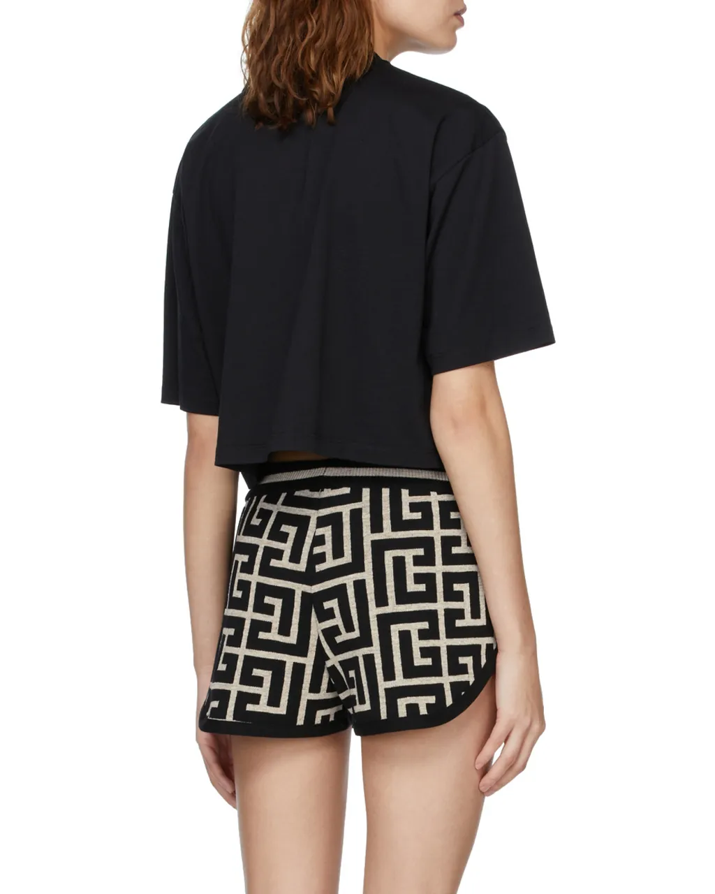 Balmain Logo Printed Cropped T-Shirt