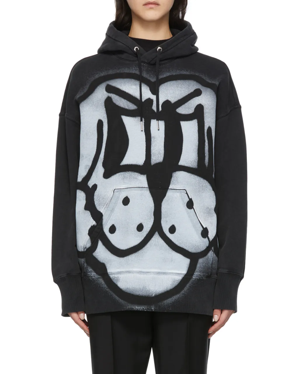 Oversize Graphic-Print Hoodie