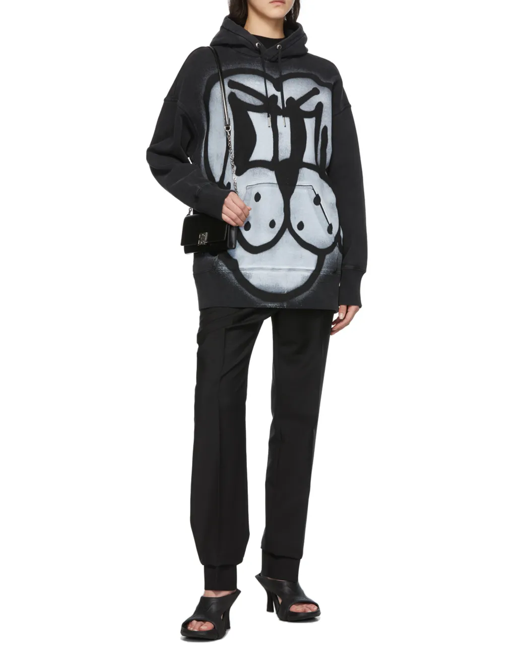 Oversize Graphic-Print Hoodie