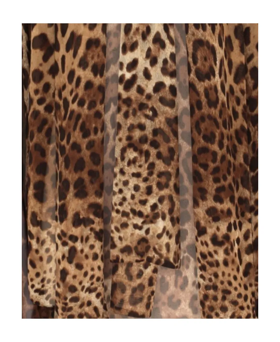 Dolce & Gabbana Leopard Printed Elasticated Cuffs Blouse