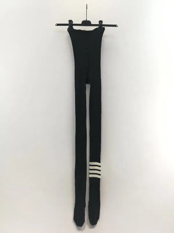 Thom Browne 4 Bar Striped Ribbed Tights