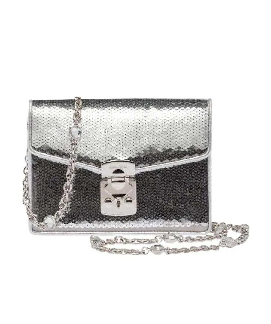 Confidential Sequin-Embellished Leather Bag