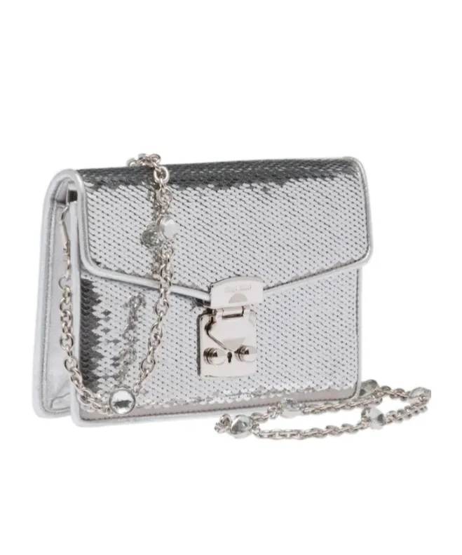 Confidential Sequin-Embellished Leather Bag