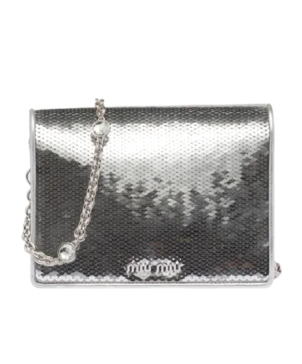 Confidential Sequin-Embellished Leather Bag