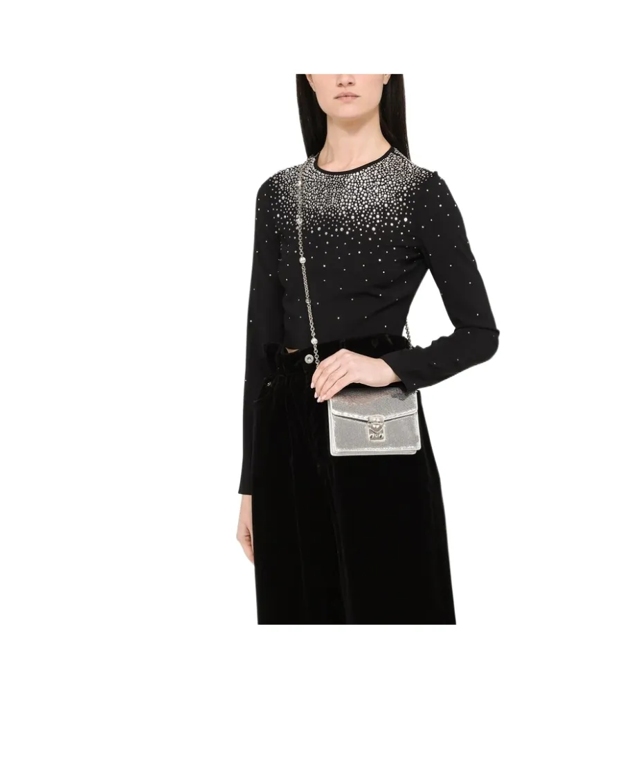 Confidential Sequin-Embellished Leather Bag
