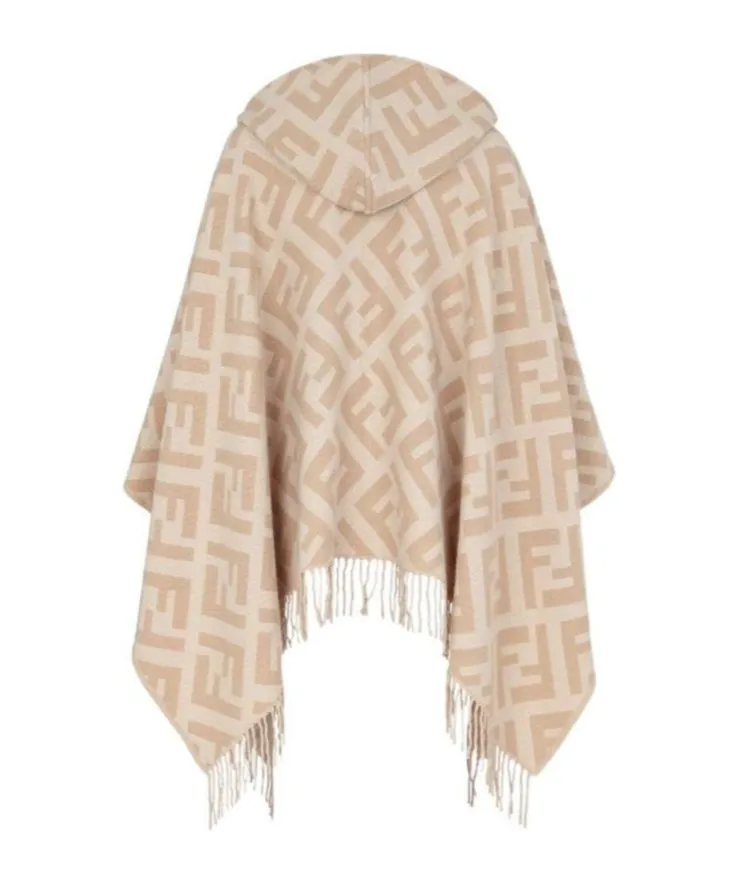 Beige Cashmere Poncho
