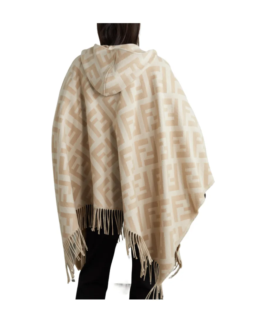 Beige Cashmere Poncho