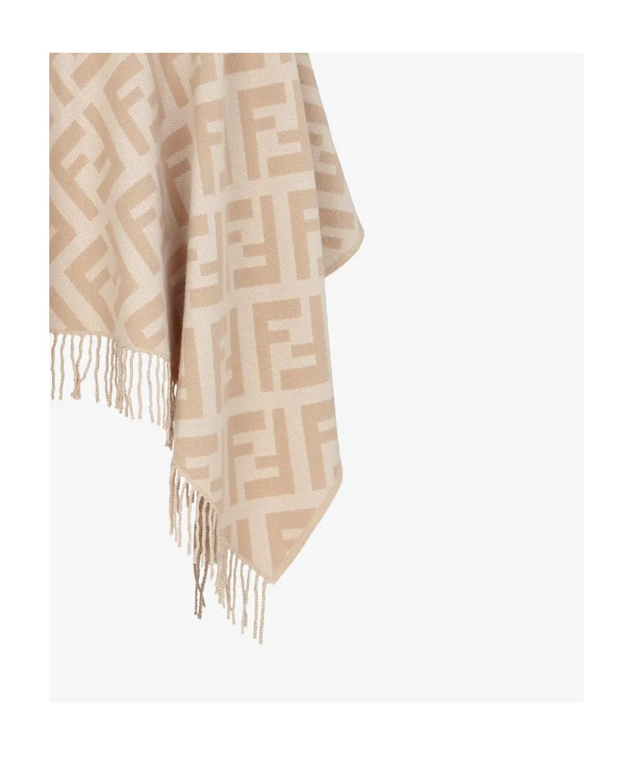 Beige Cashmere Poncho