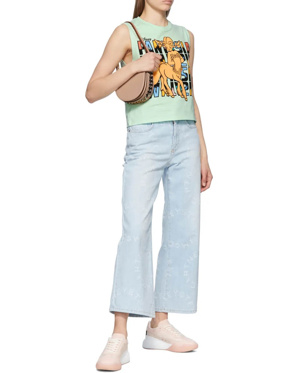 Stella Mccartney Logo Plaque Chain Linked Shoulder Bag