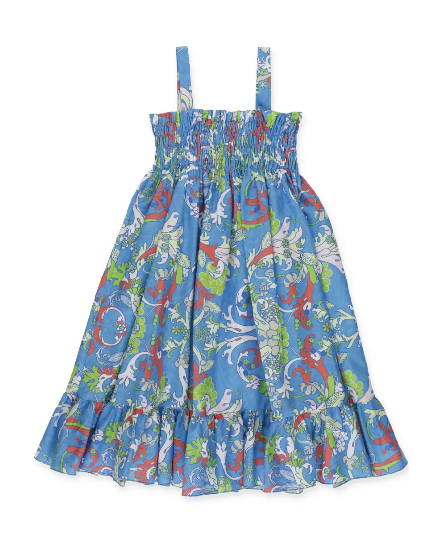 Versace Kids Paisley Printed Sleeveless Flared Dress