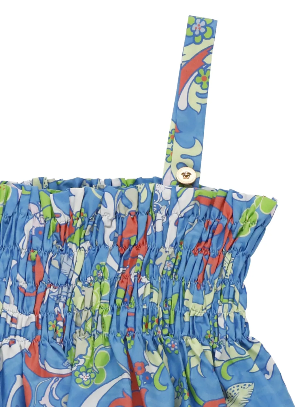 Versace Kids Paisley Printed Sleeveless Flared Dress