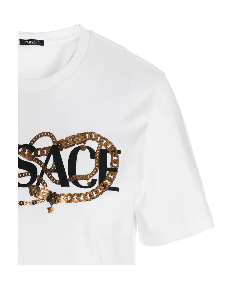 Versace Logo Print Crewneck T-Shirt