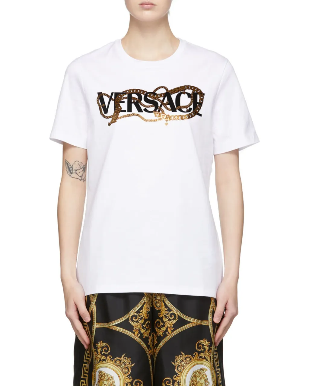 Versace Logo Print Crewneck T-Shirt