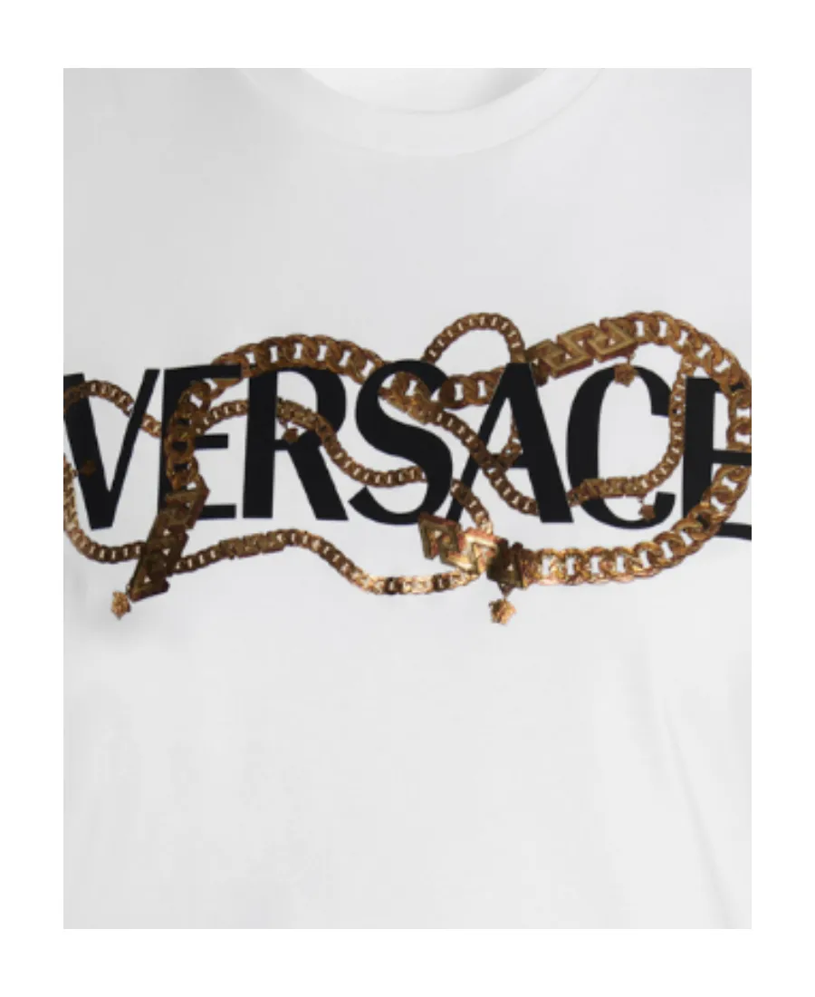 Versace Logo Print Crewneck T-Shirt