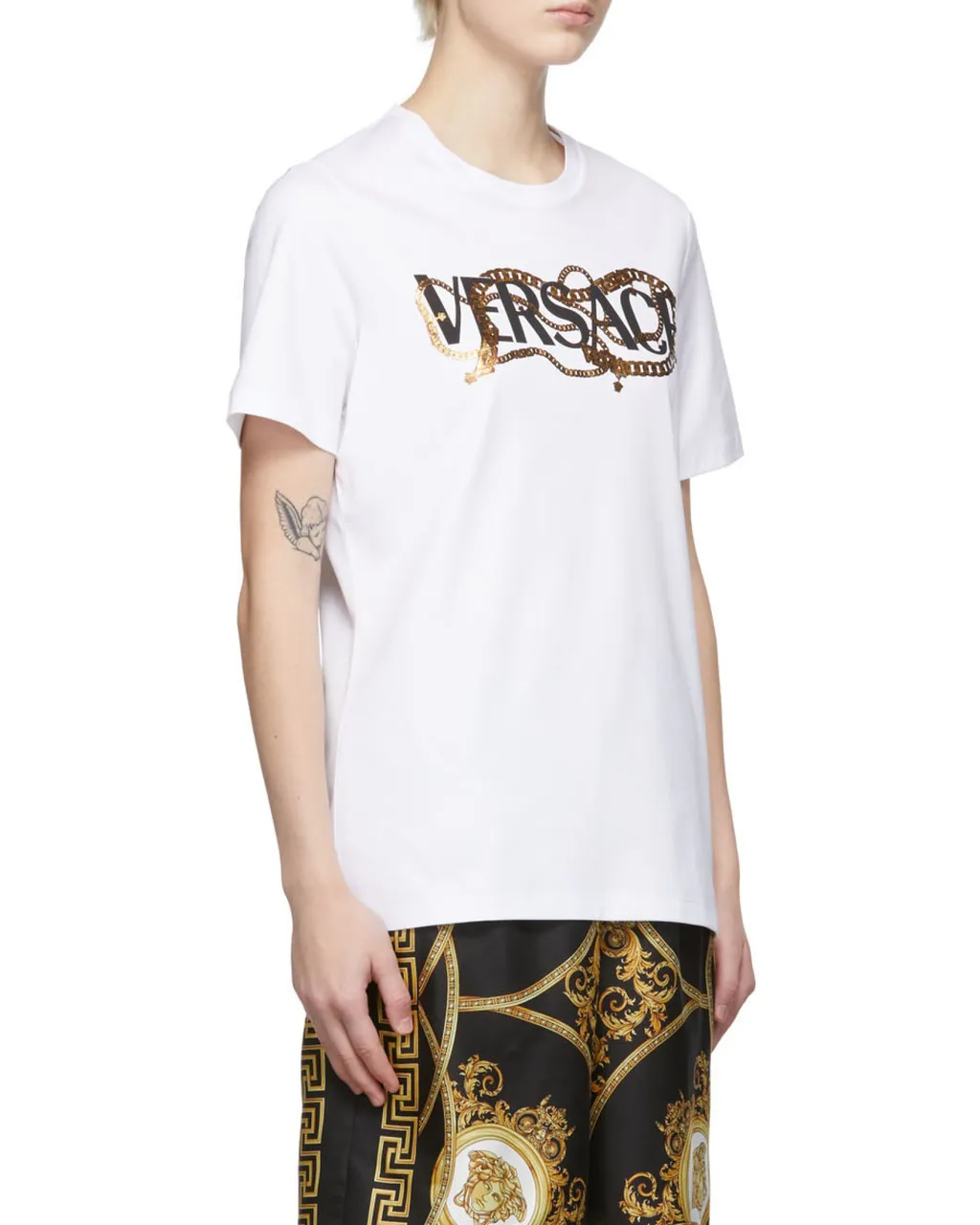 Versace Logo Print Crewneck T-Shirt
