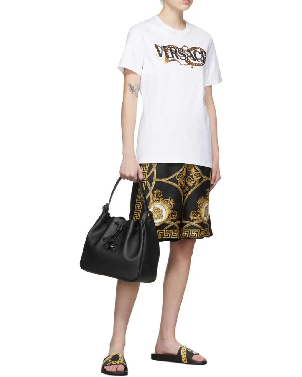Versace Logo Print Crewneck T-Shirt