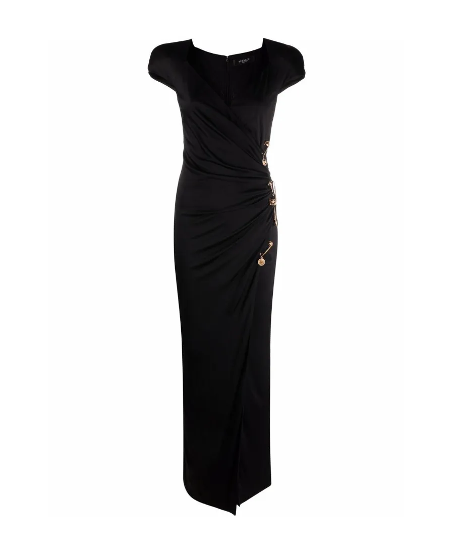 Safety Pin Draped Fitted Dress