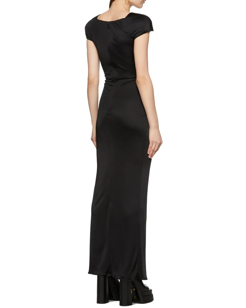 Safety Pin Draped Fitted Dress