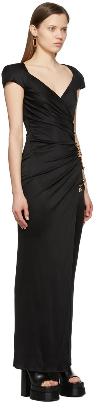 Safety Pin Draped Fitted Dress