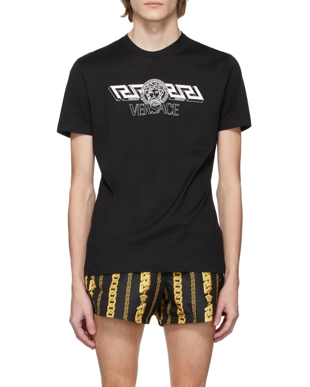 Versace Logo Printed Crewneck T-Shirt