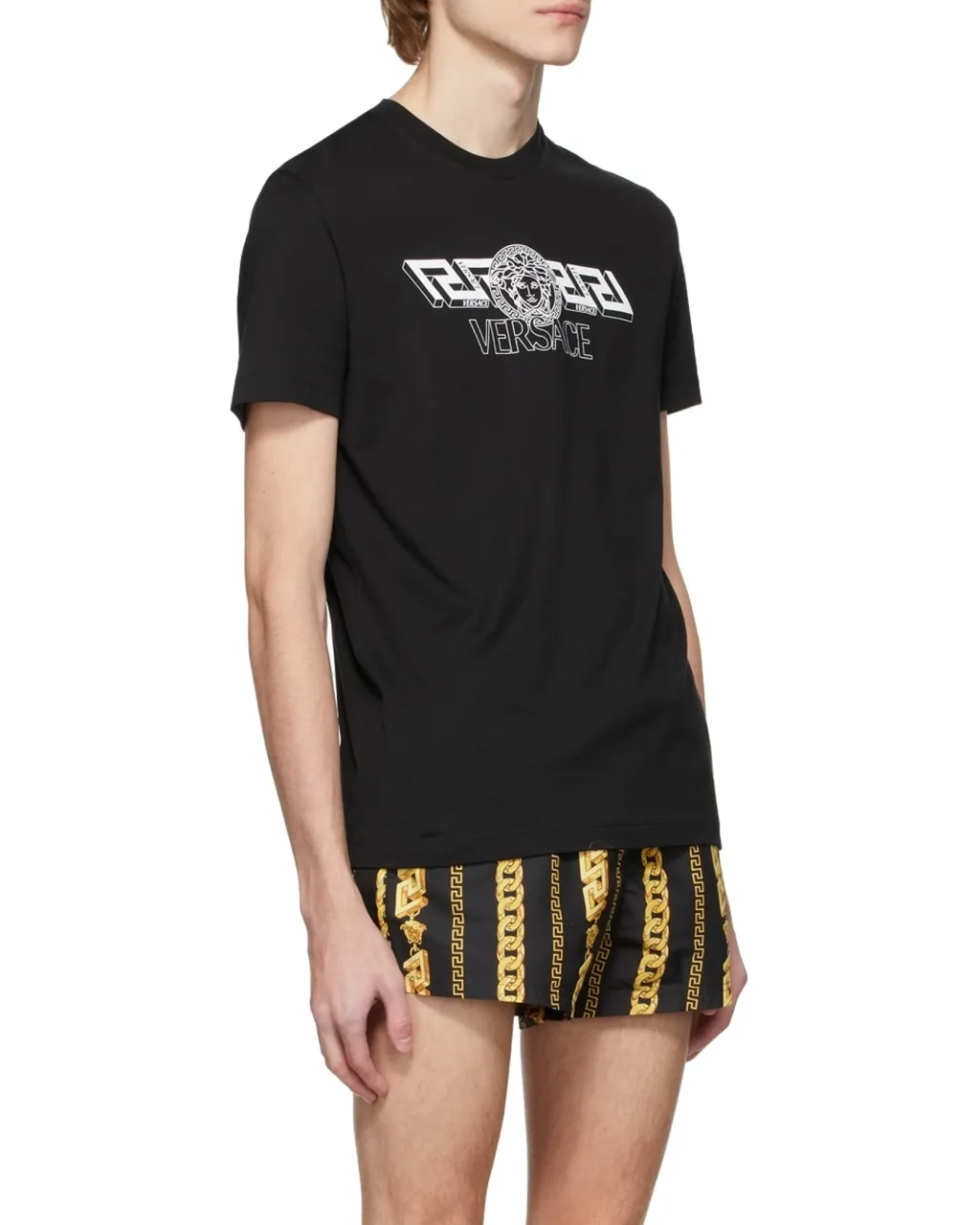 Versace Logo Printed Crewneck T-Shirt