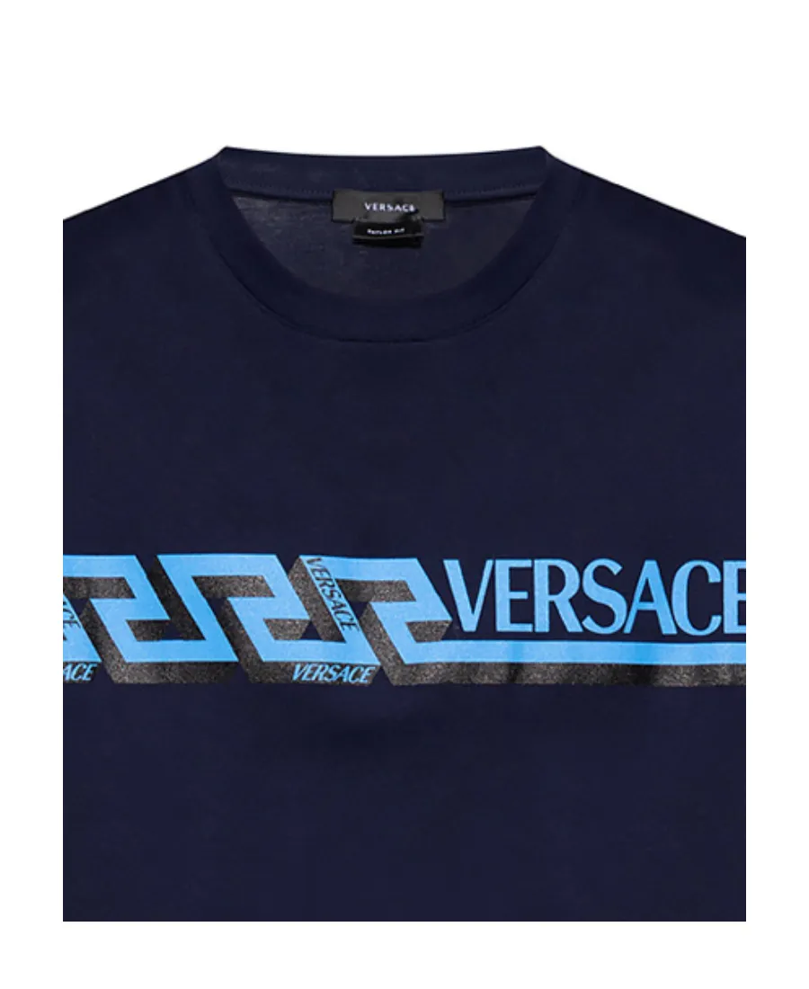 Versace Logo Printed Crewneck T-Shirt
