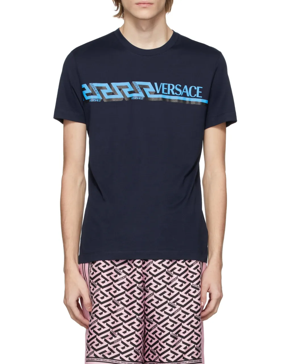 Versace Logo Printed Crewneck T-Shirt