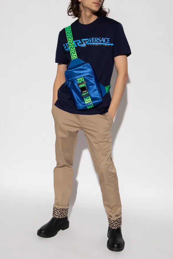 Versace Logo Printed Crewneck T-Shirt