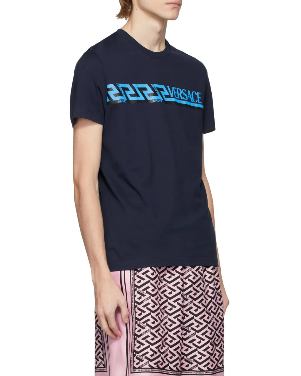 Versace Logo Printed Crewneck T-Shirt