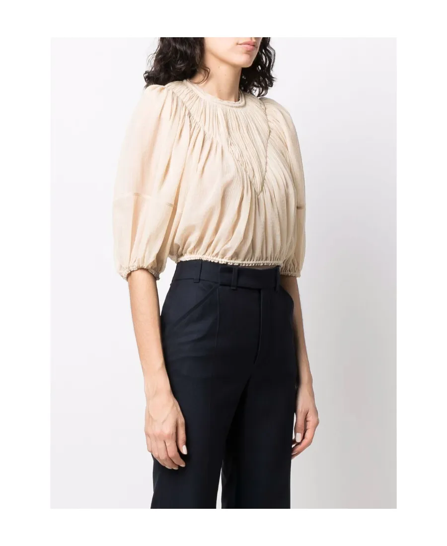 Pleated Short Blouse