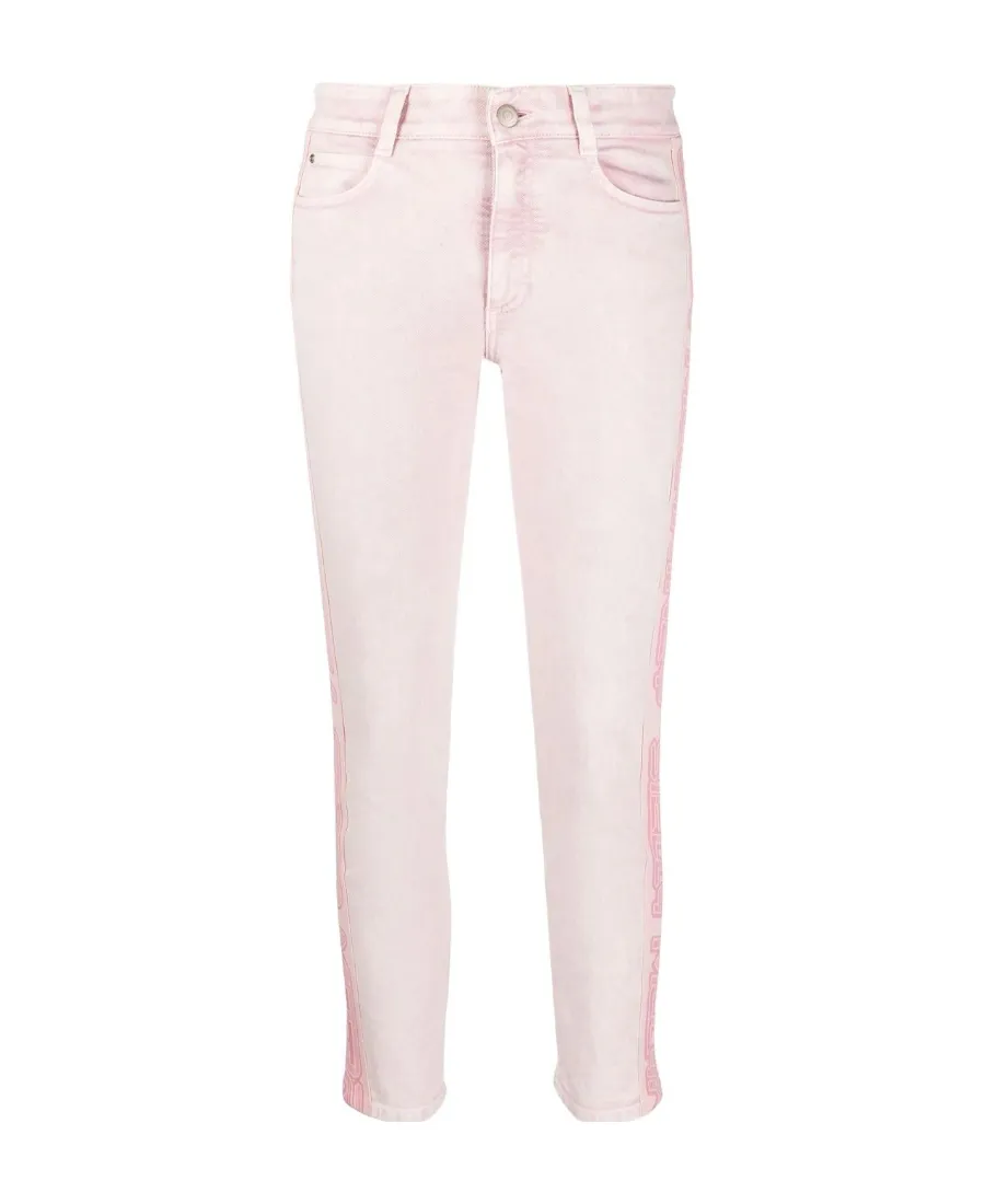 Stella Mccartney Logo Detailed Slim Fit Jeans