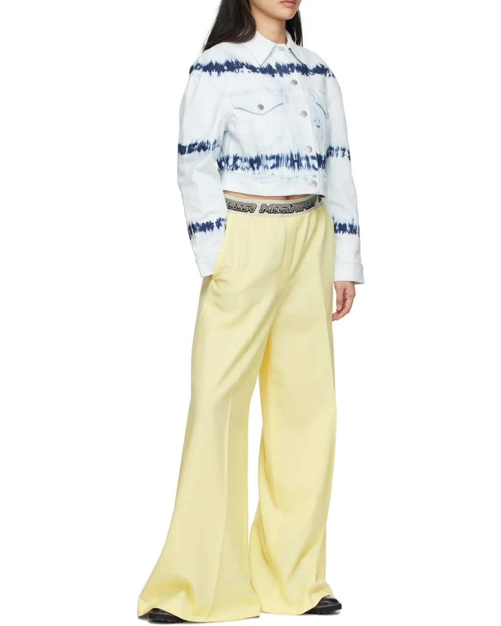 Stella Mccartney Logo Tape Wide-Leg Trousers