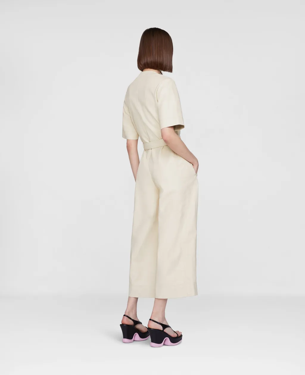 Belted V-Neck Jumpsuit