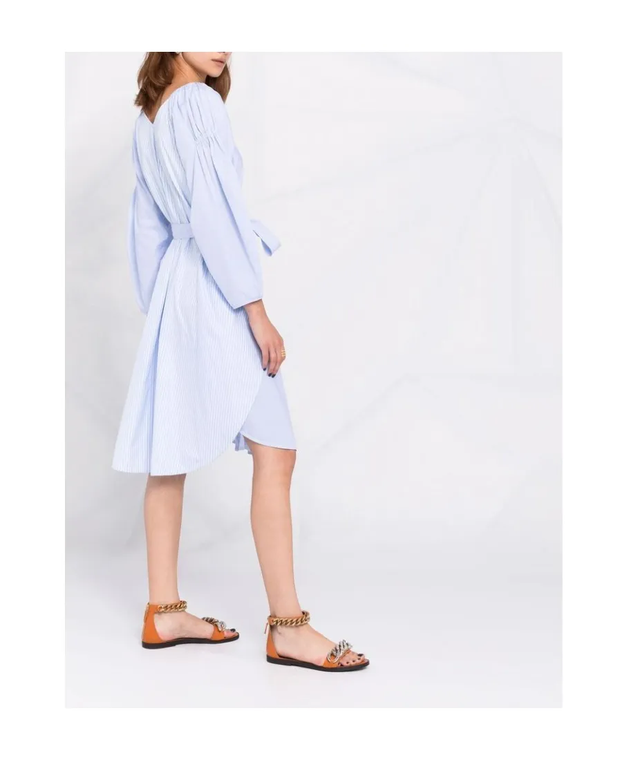 Stella Mccartney Striped Belted Midi Dress