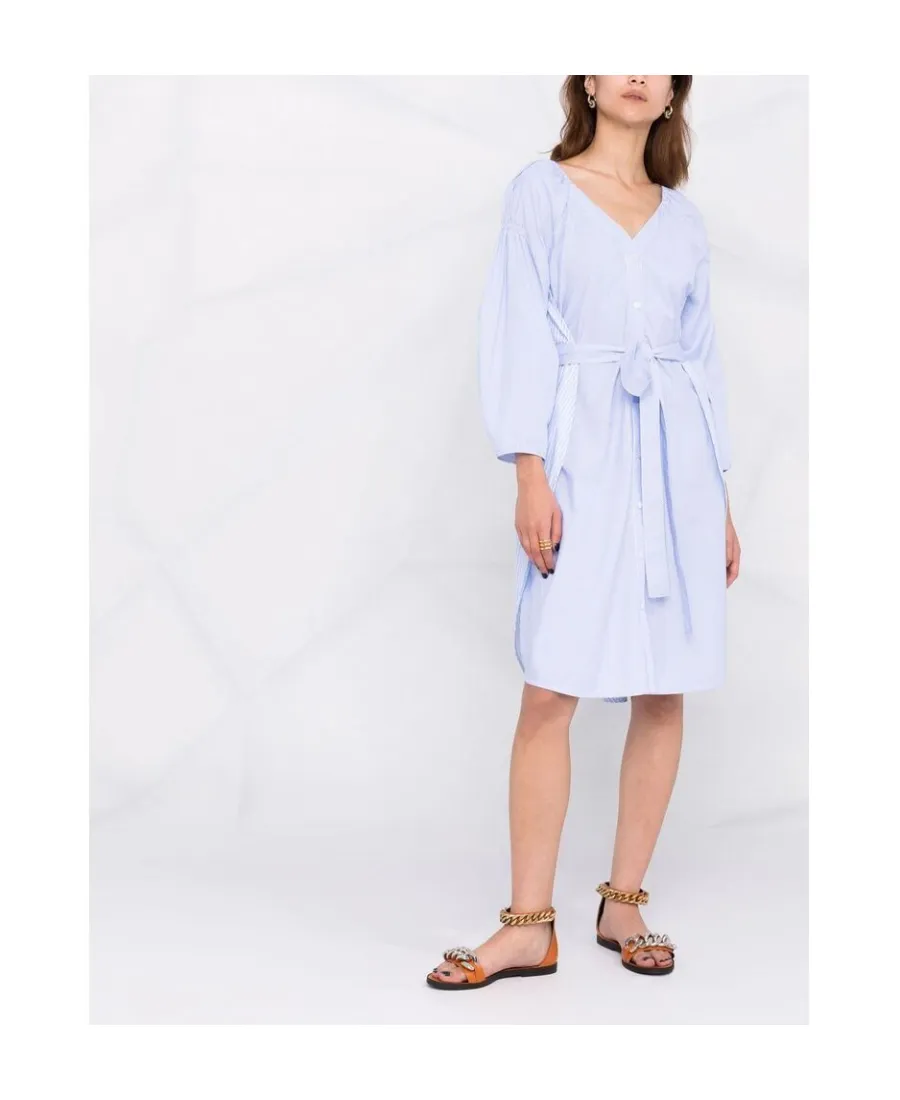 Stella Mccartney Striped Belted Midi Dress