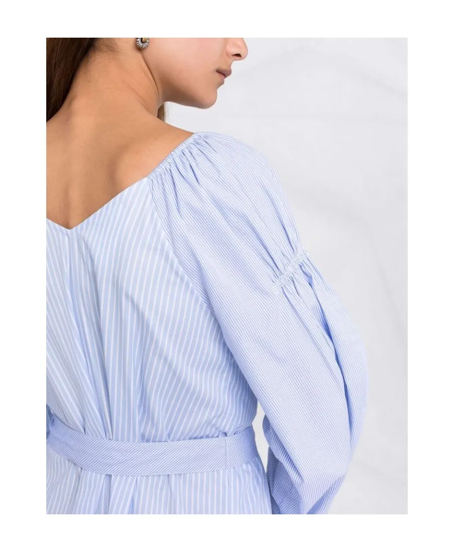 Stella Mccartney Striped Belted Midi Dress
