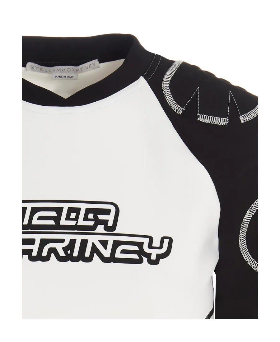 Stella Mccartney Logo Printed Cropped T-Shirt