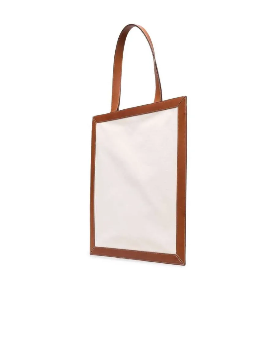 Jil Sander Logo Printed Open Top Tote Bag