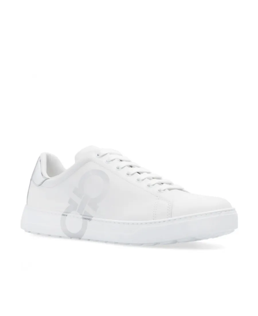 Gancini-Print Lace-Up Sneakers